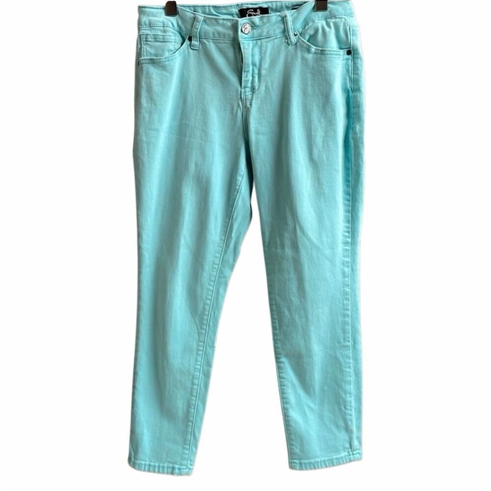 Earl Jeans 12 Petite Mint Green Skinny Ankle Jeans Stretch Casual Chic